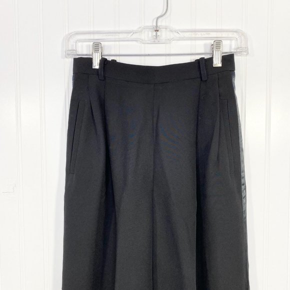 TEMPESTA Black Dressy Tuxedo Slacks Puddle Pants 4 - Picture 6 of 14
